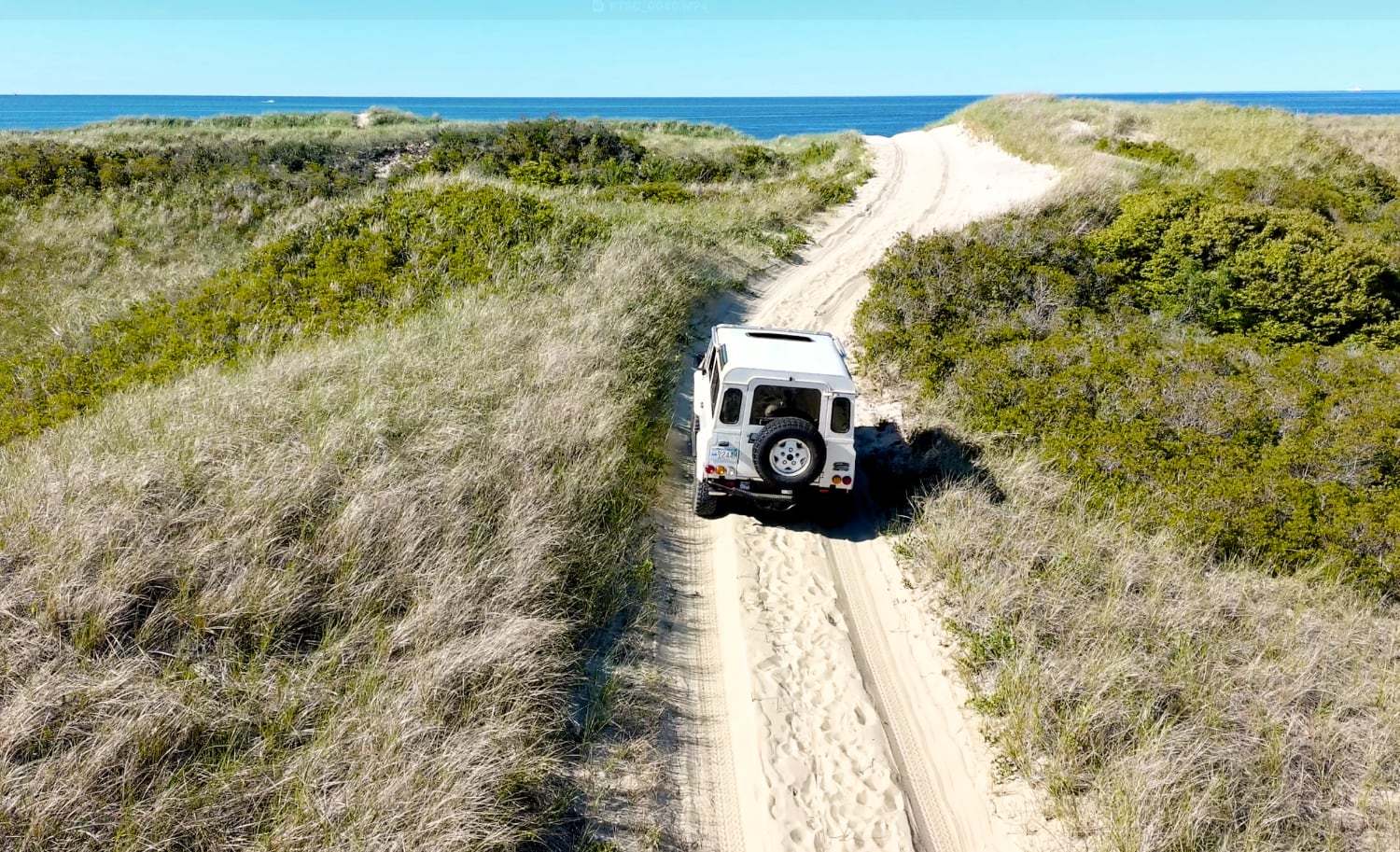East End Reserve vintage Land Rover Defender on Nantucket